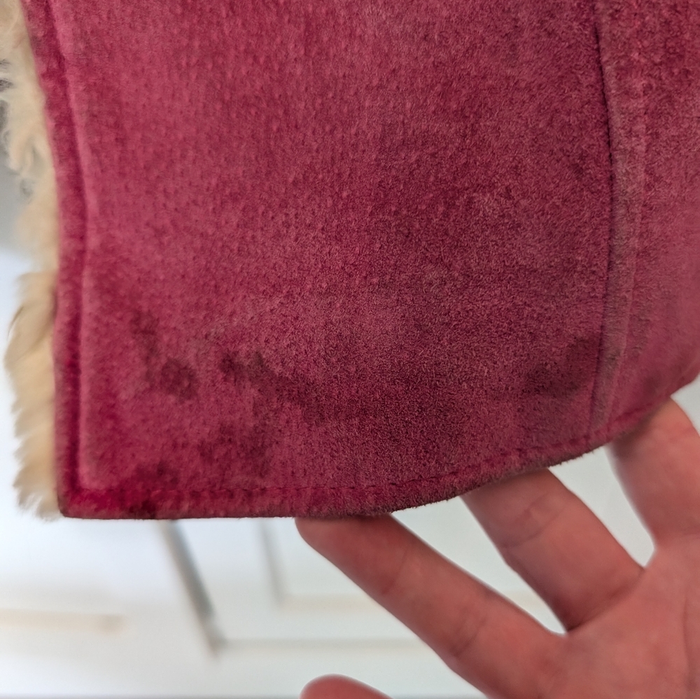 Vintage Wilsons Leather Maxima Pink Suede Jacket Fur Trim Large - Picture 5 of 16